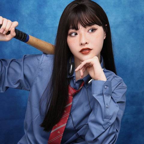 单人 美式证件照样片